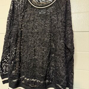 Torrid Black Lace Long Sleeve Blouse